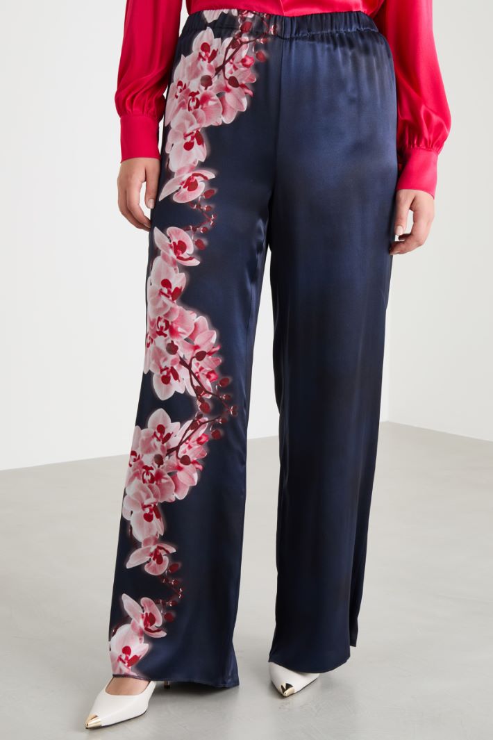 Placement print wide-leg trousers Intrend - 2