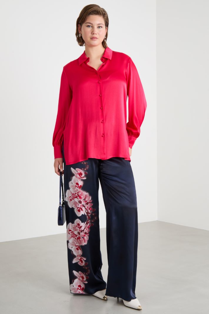 Placement print wide-leg trousers Intrend