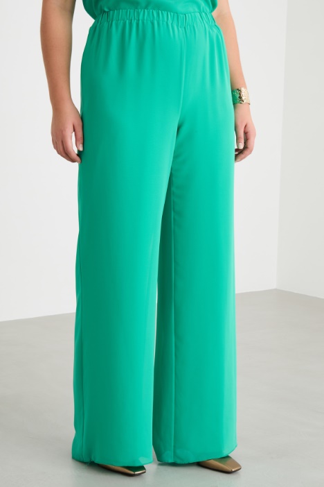 Pantalone fluido in georgette