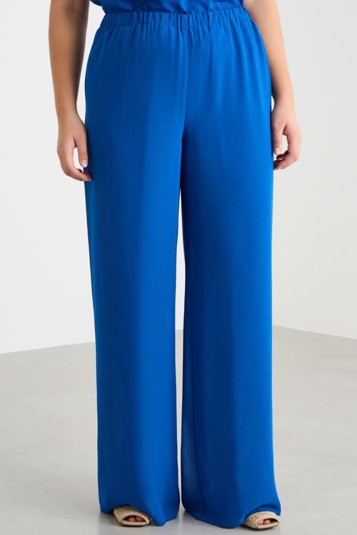 Pantalone fluido in georgette Intrend - 2
