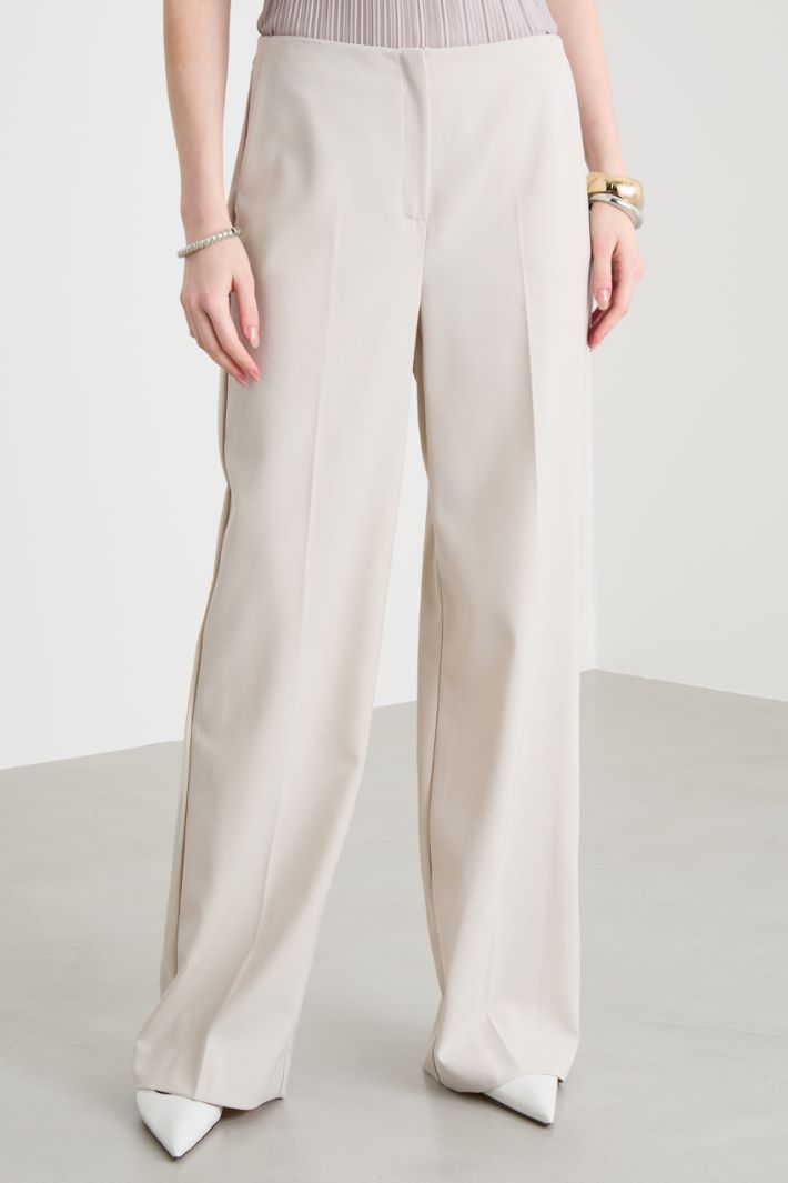 Wide-leg gabardine trousers Intrend - 2