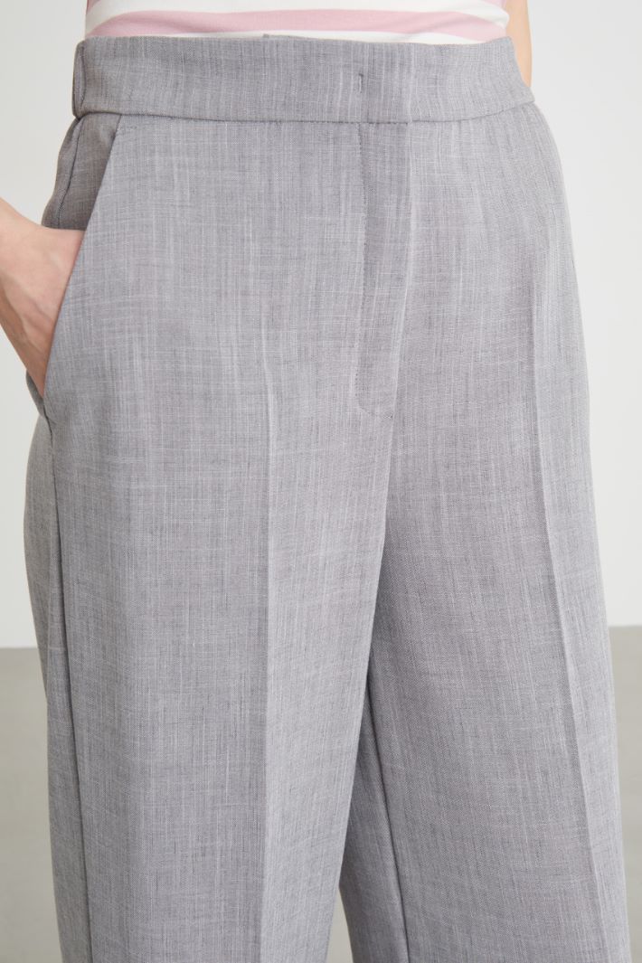 Wide-Leg Trousers with Elasticated Waist Intrend - 3