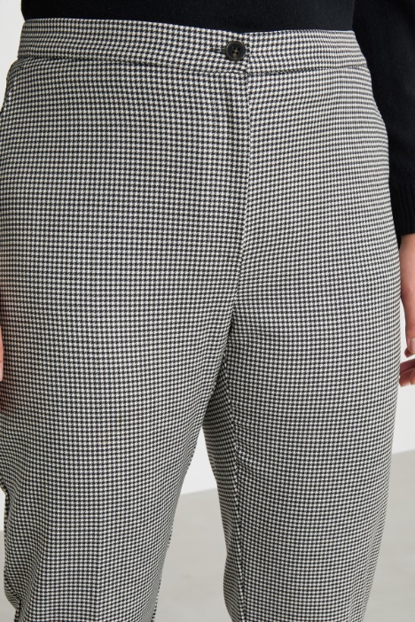 Pantalone con fantasia pied de poule