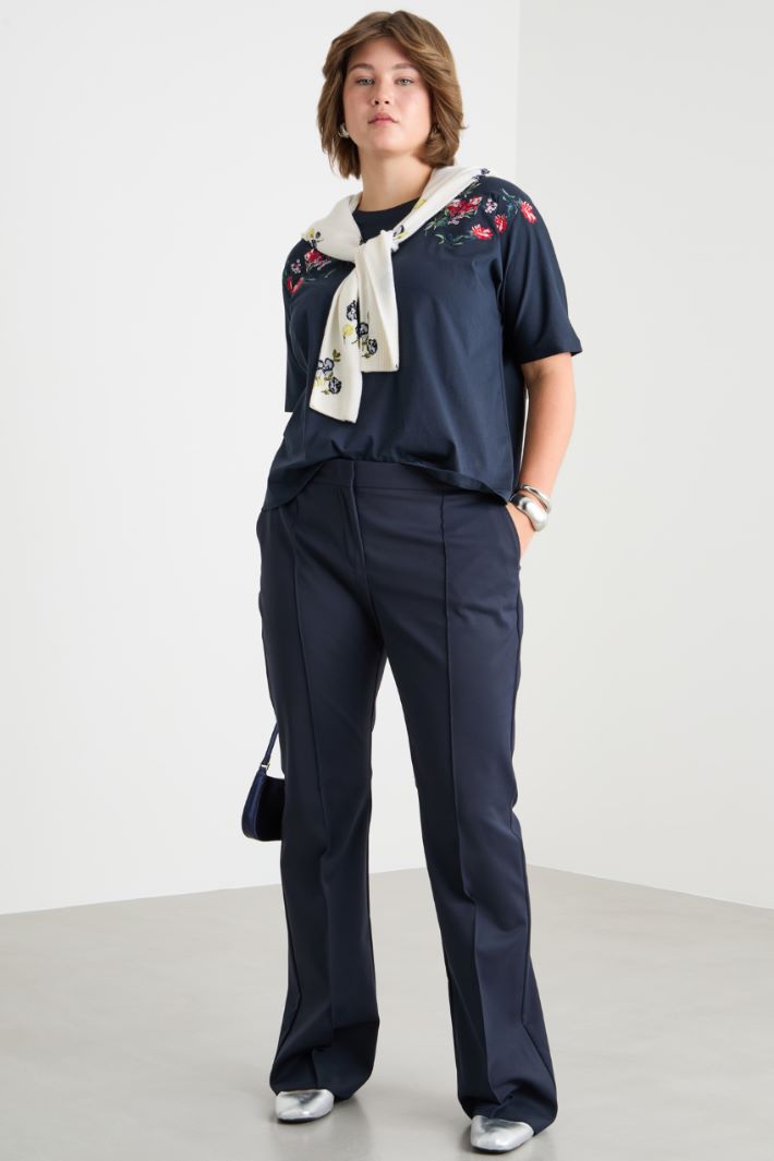 Pantalone stretch con nervatura Intrend