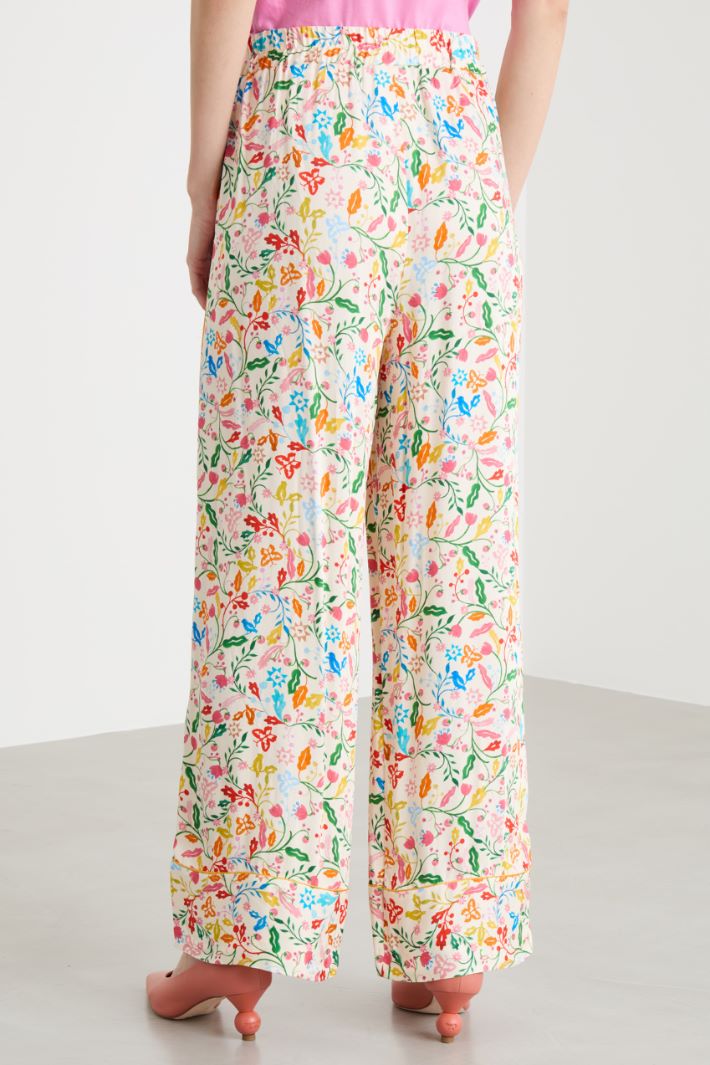 Printed wide-leg trousers Intrend - 4