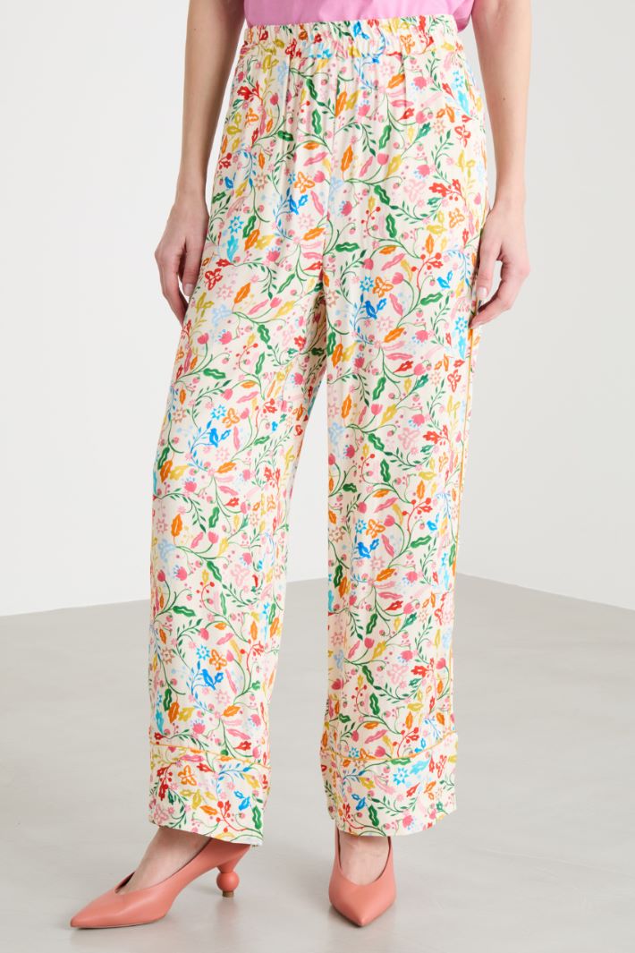 Printed wide-leg trousers Intrend - 2