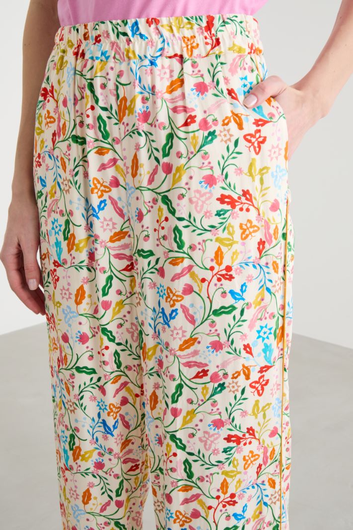 Printed wide-leg trousers Intrend - 3