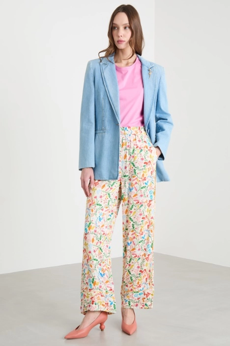 Printed wide-leg trousers - Intrend