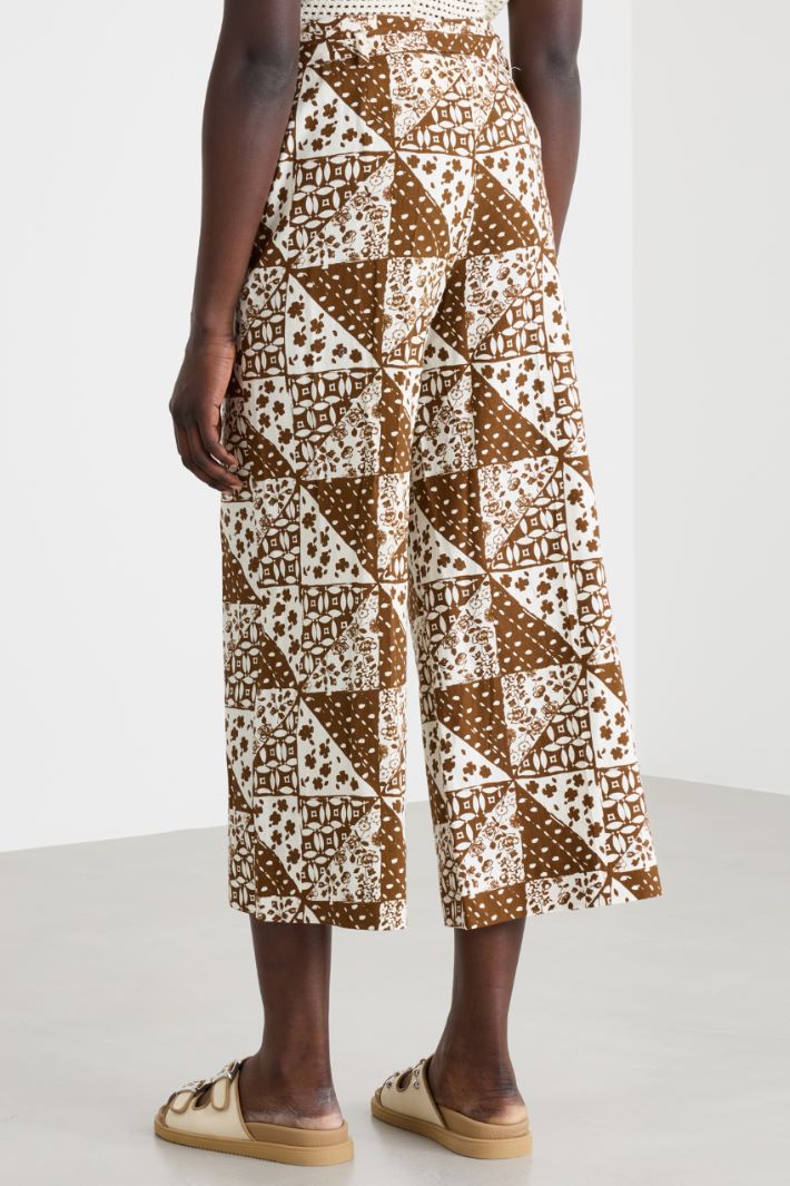 Cropped wide-leg trousers Intrend - 4