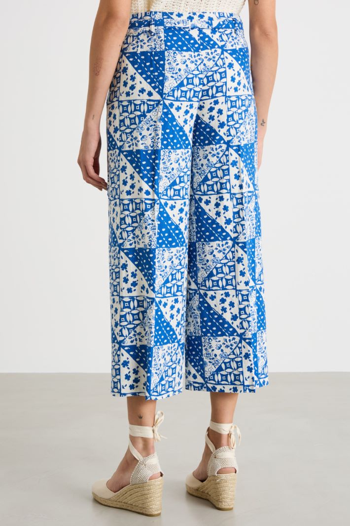 Cropped wide-leg trousers Intrend - 4