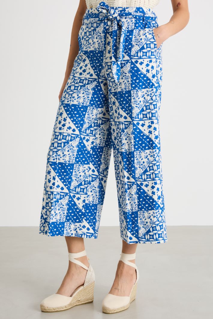 Cropped wide-leg trousers Intrend - 2