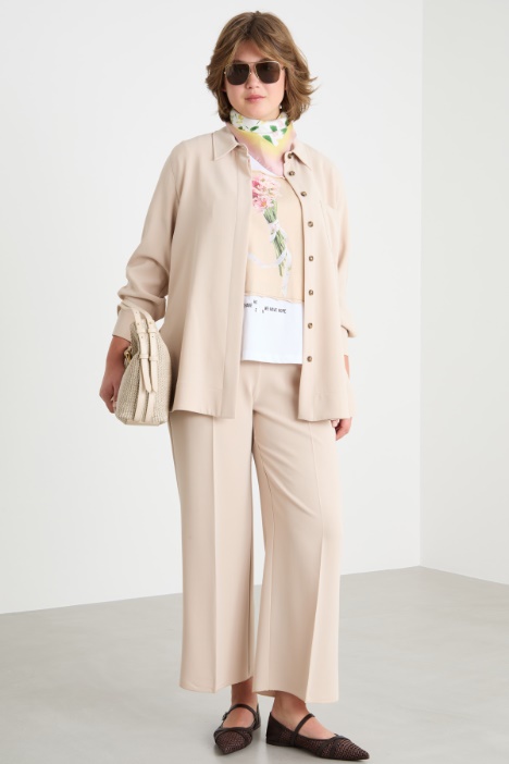 Pintucked Stretch Cady Trousers Intrend