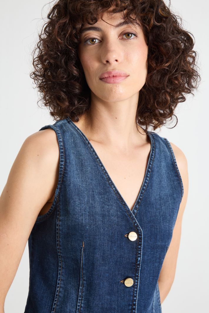 Fitted denim waistcoat Intrend - 3