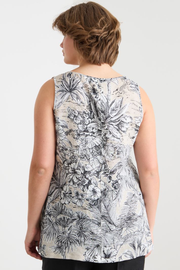 Long printed linen top Intrend - 4