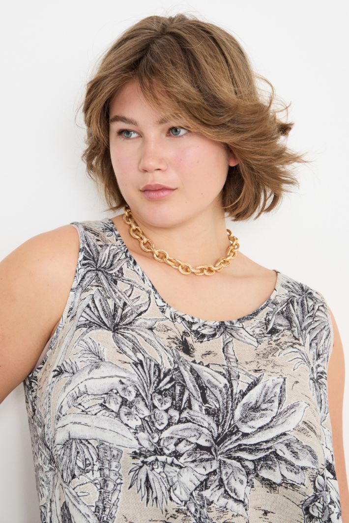 Long printed linen top Intrend - 3