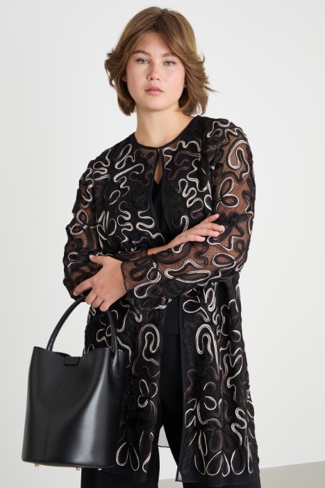 Embroidered tulle top Intrend