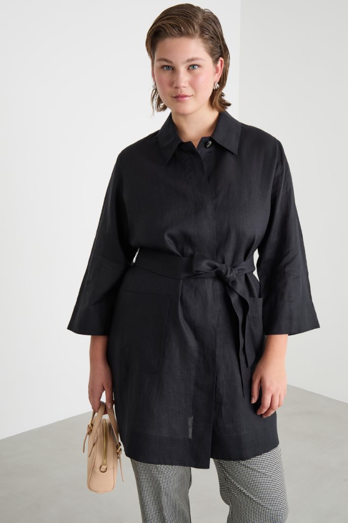 Belted linen tunic Intrend - 2