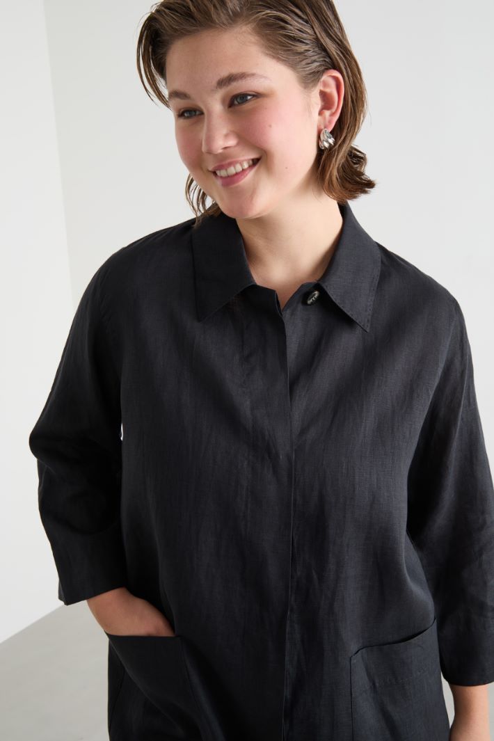 Belted linen tunic Intrend - 3