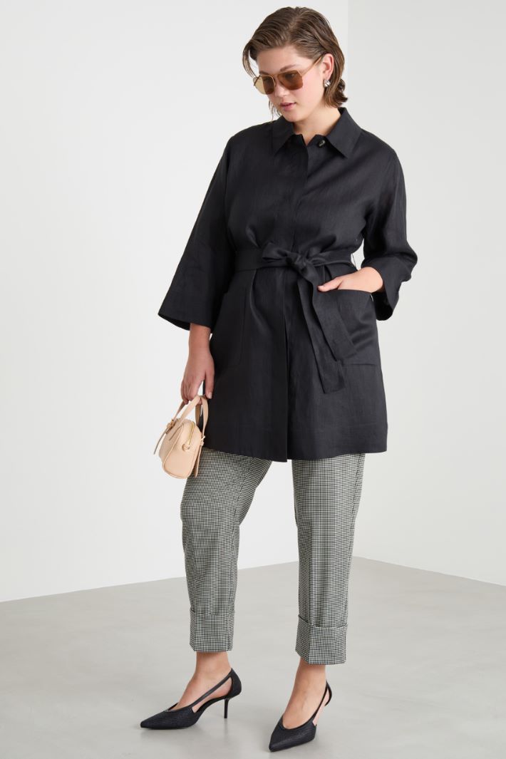 Belted linen tunic Intrend