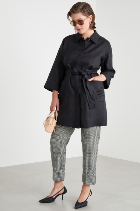 Belted linen tunic Intrend