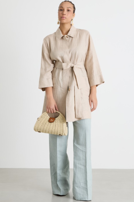 Casacca in tela con cintura Intrend