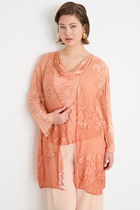 Dévoré satin tunic Intrend