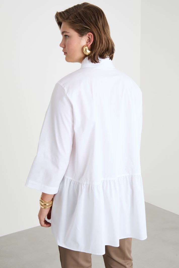 Flounce-back poplin blouse Intrend - 4