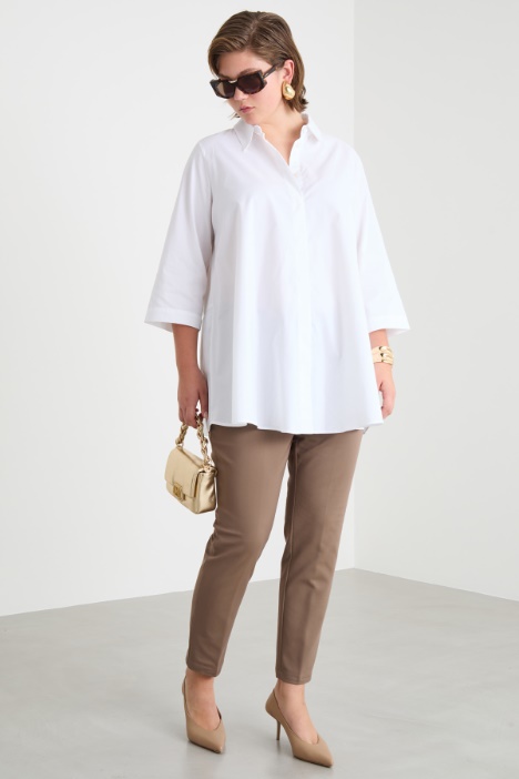 Flounce-back poplin blouse Intrend