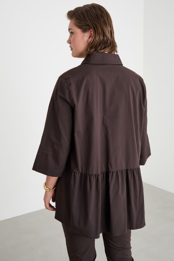 Flounce-back poplin blouse Intrend - 4