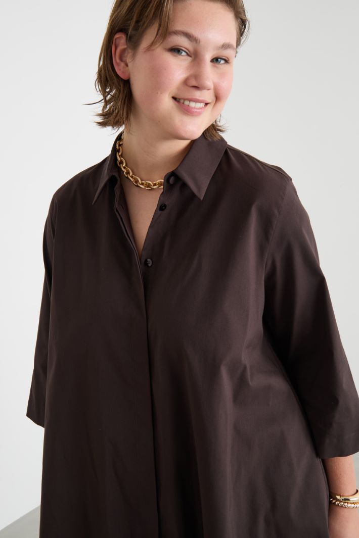 Flounce-back poplin blouse Intrend - 3