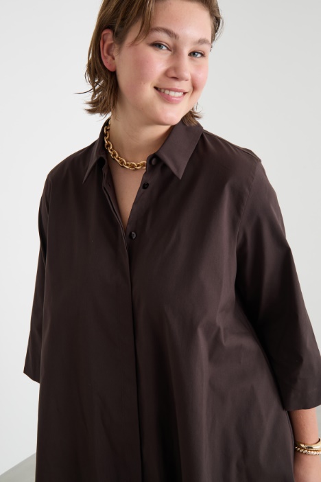 Casacca in popeline con balza sul retro