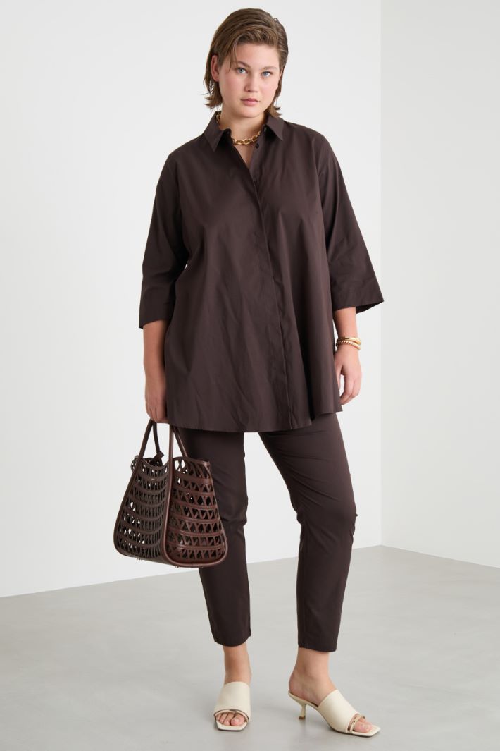 Flounce-back poplin blouse Intrend