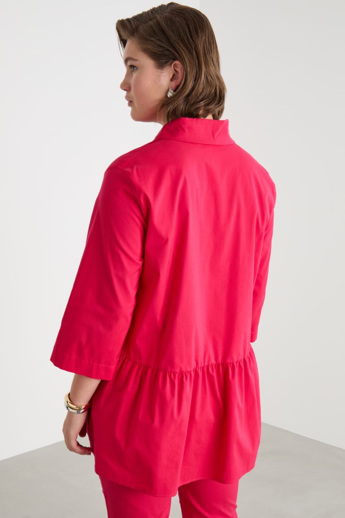 Casacca in popeline con balza sul retro Intrend - 4