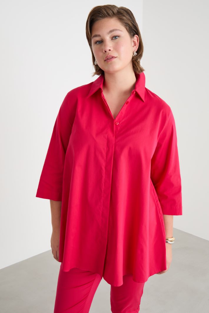 Casacca in popeline con balza sul retro Intrend - 2