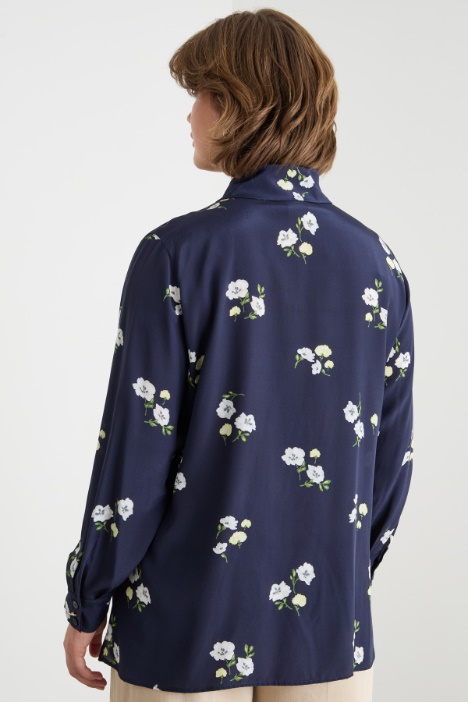 Blusa in crepe de chine stampato