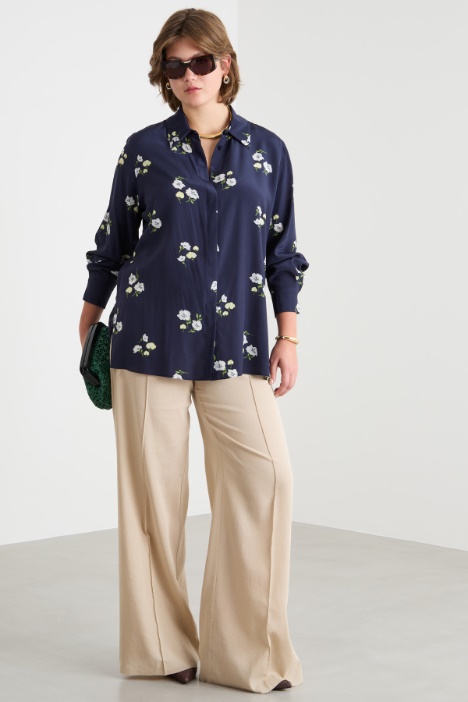 Blusa in crepe de chine stampato Intrend