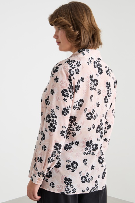 Blusa in crepe de chine stampato