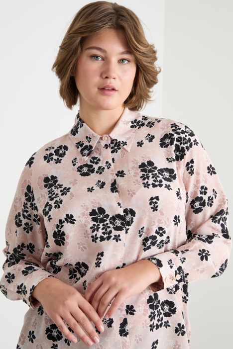 Blusa in crepe de chine stampato