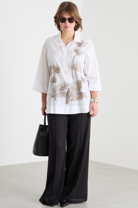 Embroidered voile blouse Intrend