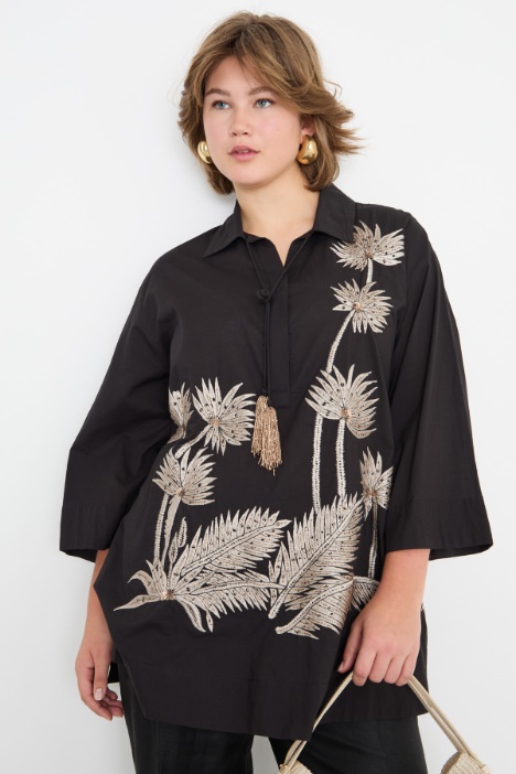 Embroidered voile blouse Intrend