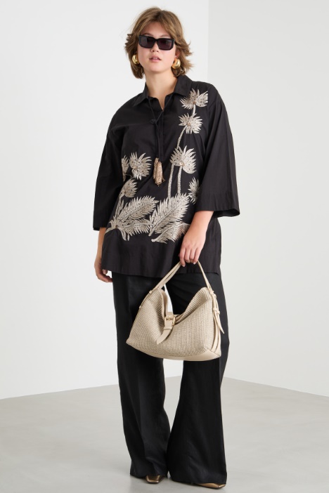 Embroidered voile blouse Intrend