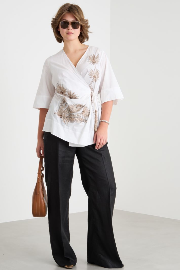 Embroidered voile blouse Intrend