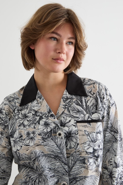 Blusa de popelina estampada