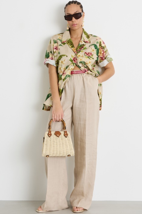 Casacca in tela con stampa floreale Intrend