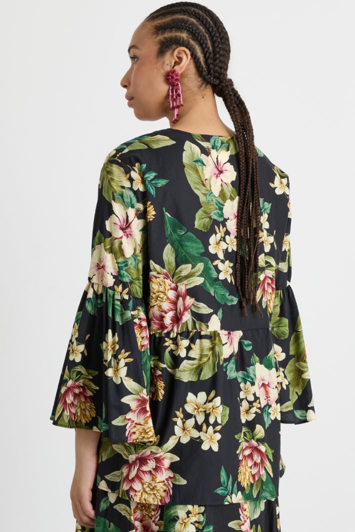 Casacca con balza in raso stampato Intrend - 4