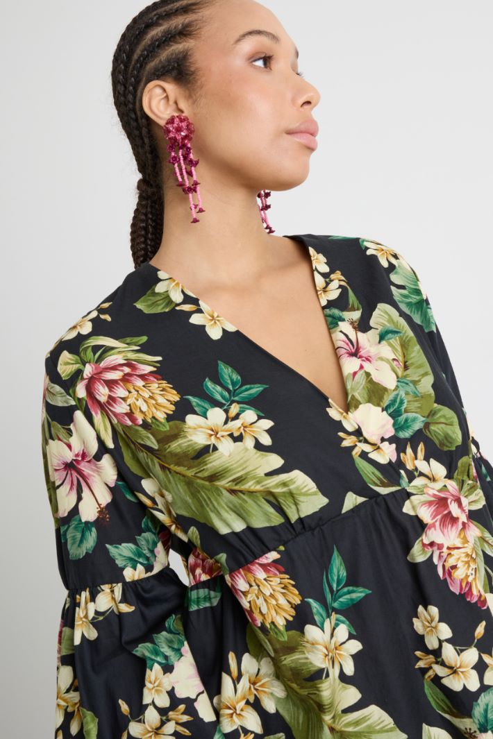 Casacca con balza in raso stampato Intrend - 3