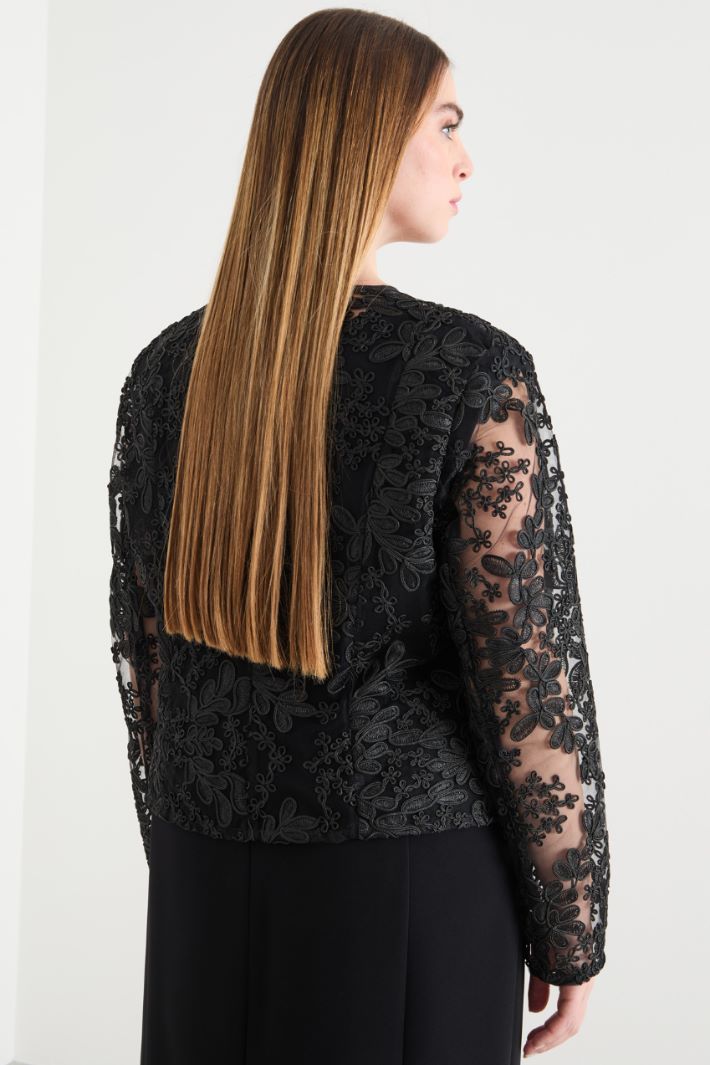 Embroidered tulle blouse Intrend - 4