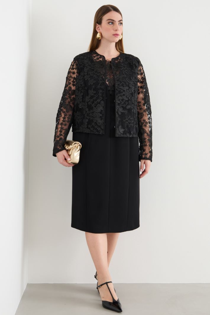 Embroidered tulle blouse Intrend