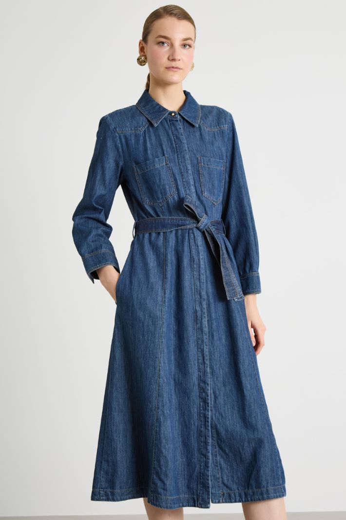 Denim Chemisier Dress Intrend - 2