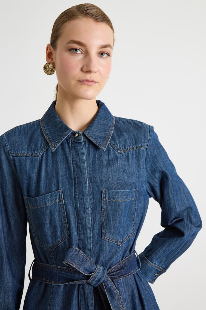 Denim Chemisier Dress Intrend - 3
